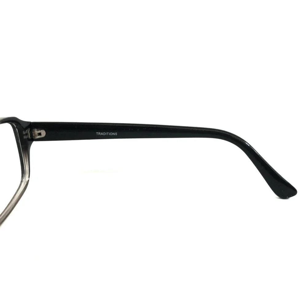 Traditions Eyeglasses Frames T12 COL90 Black Clear Rectangle Half Rim 59-17-145